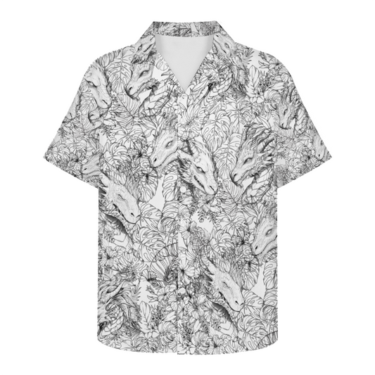 Custom Tropical Dragons Short Sleeve Hawaiian Shirt Button Down