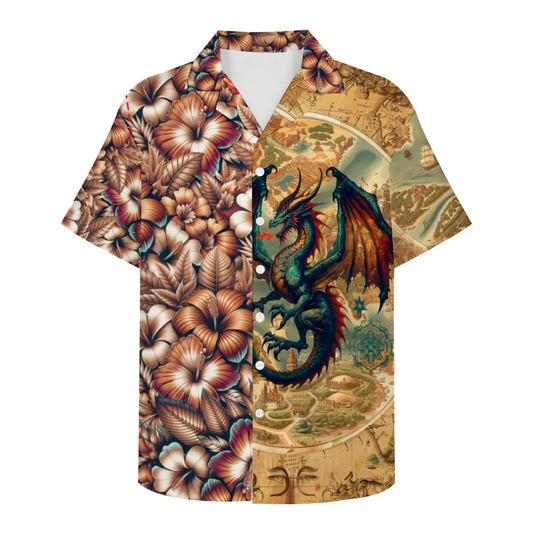 Custom Dragon Map II Hawaiian Shirt Button Down
