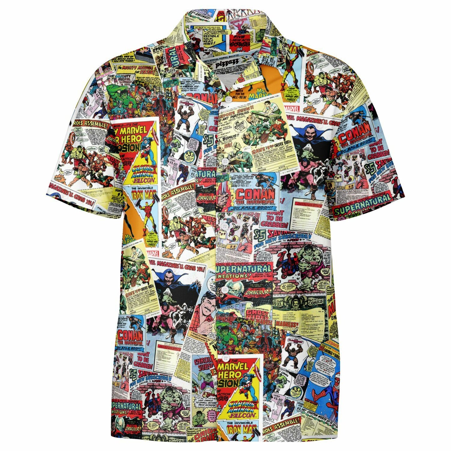 Marvel Vintage Comic Book Ad Hawaiian Button Down Shirt