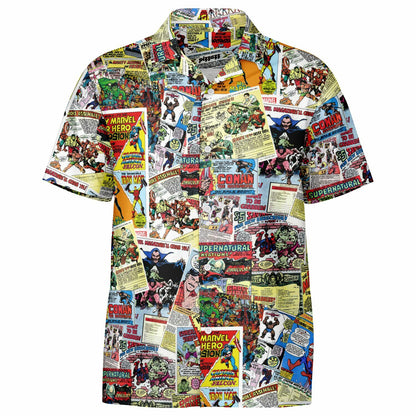 Marvel Vintage Comic Book Ad Hawaiian Button Down Shirt