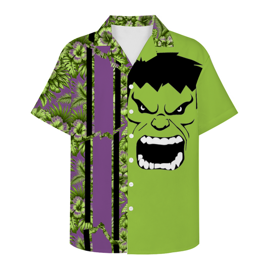 The Green Rage Short Sleeve Hawaiian Shirt Button Down