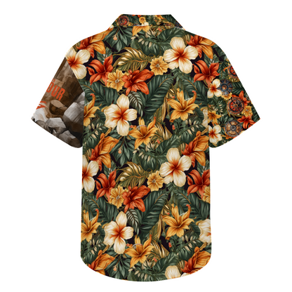 Custom Viking Men's Short Sleeve Hawaiian Shirt Button Down
