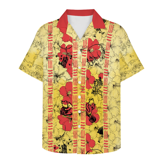 Custom Men's Tropical Winnie Short Sleeve Button Down