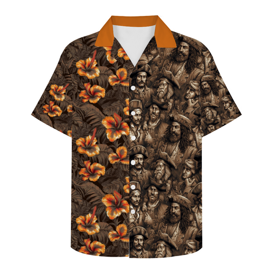Band of Pirates II Custom Men's Hawaiian Short Sleeve Shirt Button Down