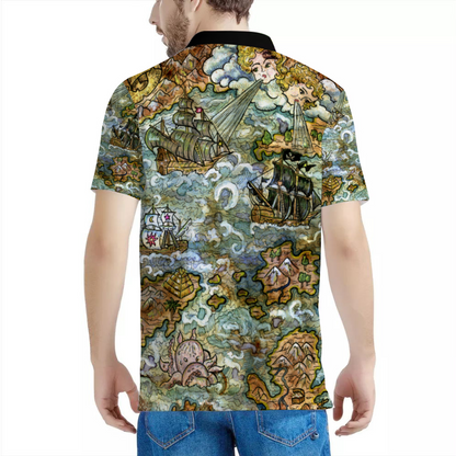 Vintage Pirate Map I Custom  Polo Shirt Unisex