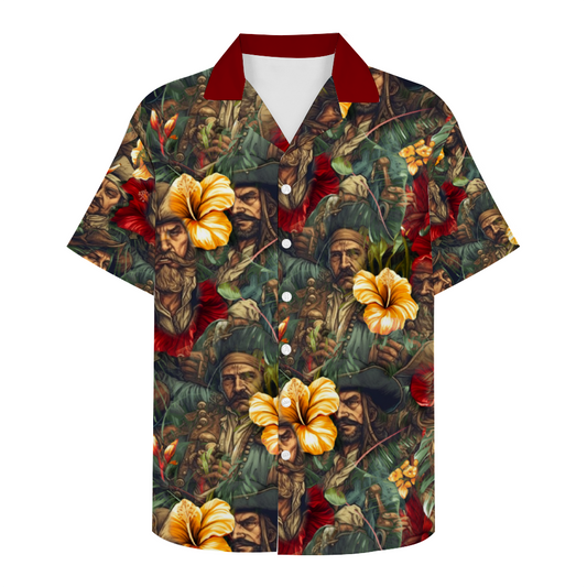 Band of Pirates Custom Men's Hawaiian Short Sleeve Shirt Button Down